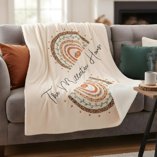 Fall Autumn Rainbow Sherpa Blanket
