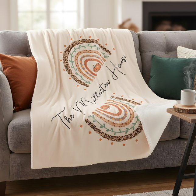 Fall Autumn Rainbow Sherpa Blanket (fall rainbow sherpa blanket)