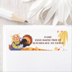Fall Autumn Scarecrow and Turkey