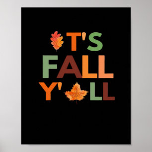 Fall Autumn Season Collection It’s Fall Y’all Clas Poster
