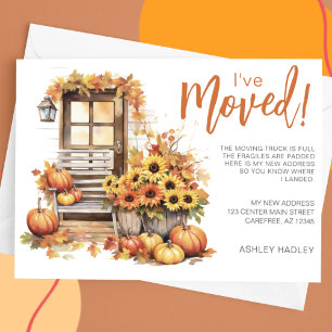 Fall Autumn Season Moving Announcement Postcard