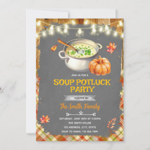 Fall autumn soup swap party invitation