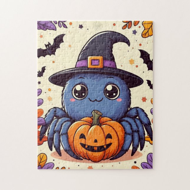 Fall/autumn/spider/witch/halloween Jigsaw Puzzle (Vertical)