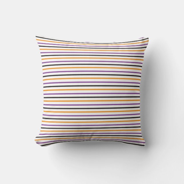 Fall / Autumn Stripes Multi colour Throw Pillow (Front)