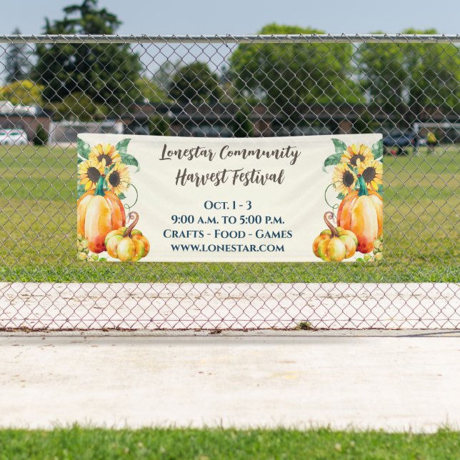 Fall Autumn Sunflower Pumpkin Harvest  Banner (Insitu)
