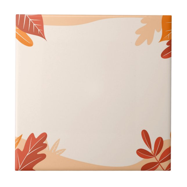 Fall Autumn Thanksgiving Harvest Leaves Falling Tile (Front)