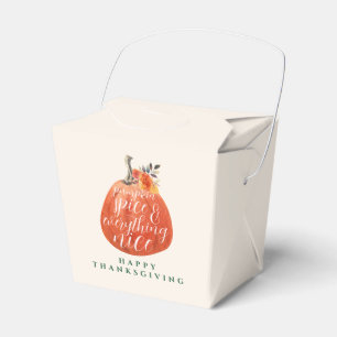 Fall Autumn Thanksgiving Party Watercolor Pumpkin Favor Box