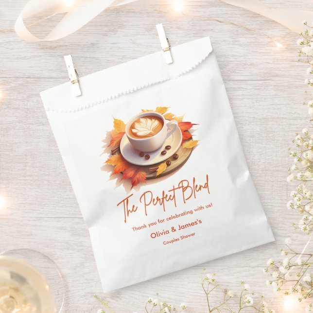 Fall Autumn The Perfect Blend Couples Shower  Favour Bag (Clipped)