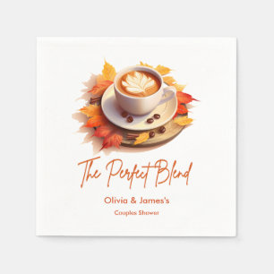Fall Autumn The Perfect Blend Couples Shower Napkin