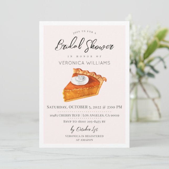 Fall Autumn Treats Bridal Shower Invitation (Standing Front)