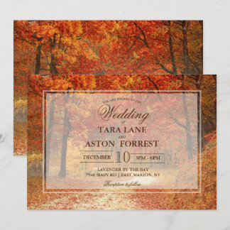 Fall Autumn Tree Rustic Wedding Invitation