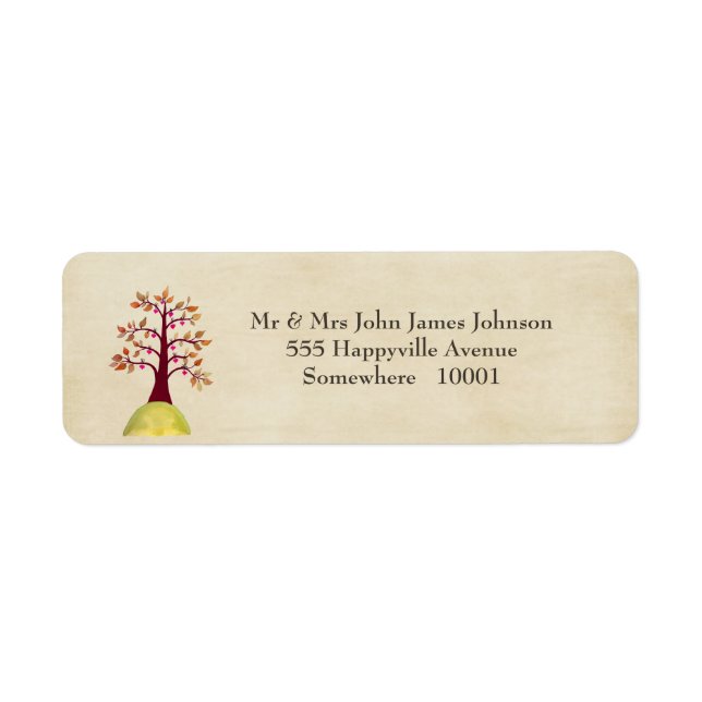 Fall Autumn Tree Wedding Return Address Labels (Front)