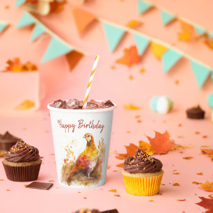 Fall / Autumn vibes Pheasant - Birthday Party - Paper Cups