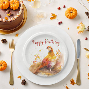 Fall / Autumn vibes Pheasant -  Birthday Party - Paper Plate