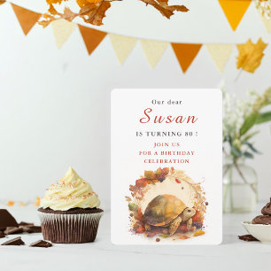 Fall / Autumn Vibes Tortoise - Birthday Invitation