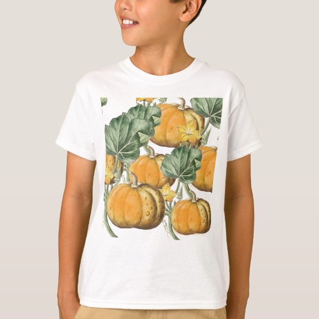 Fall Autumn Vintage Pumpkins T-Shirt (Front)