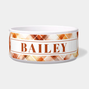 Fall Autumn Watercolor Orange Plaid Personalized
