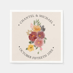 Fall Autumn Wedding Elegant Napkin