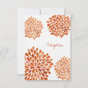 Fall Autumn Wedding Reception Card Flower Blooms