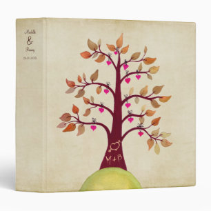 Fall Autumn Wedding Tree Carving Initials Binder