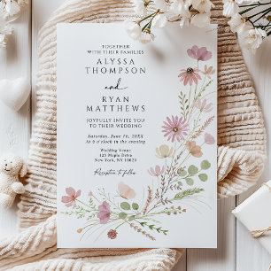 Fall Autumn Wildflower Floral Wedding Invitation