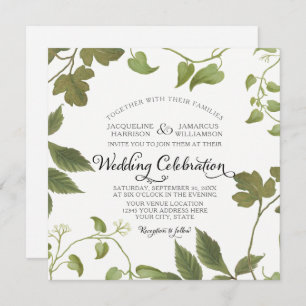 Fall Autumn Winter Forest Leaf Bohemian BOHO Invitation