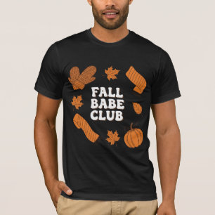 Fall Babe Club Retro Autumn Design T-Shirt