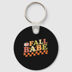 Fall Babe Pumpkin Autumn Fall Leaves Seasonal Keychain