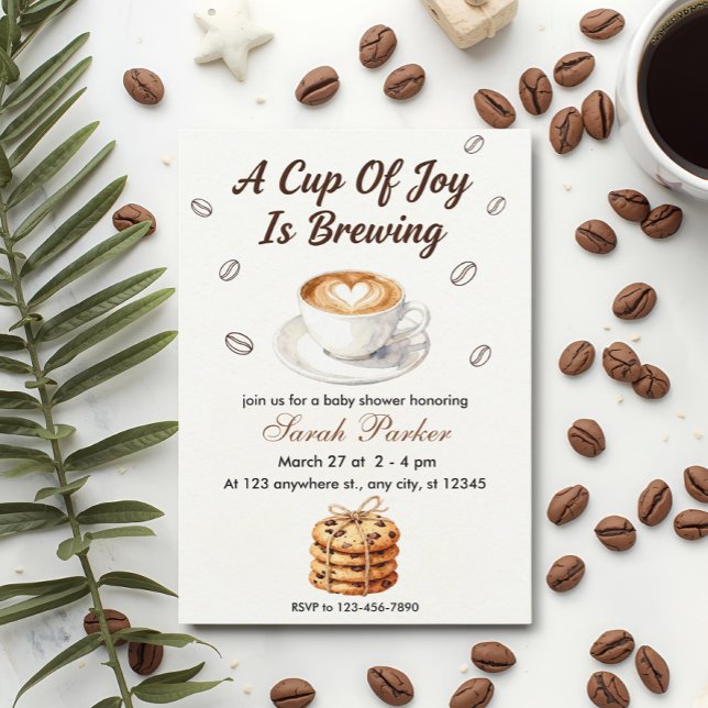 Fall Baby is Brewing Coffee Baby Shower Invitation (Créateur téléchargé)