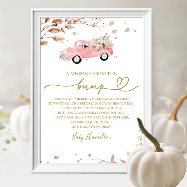 Fall Baby Shower A Message From The Bump Sign (Creator Uploaded)