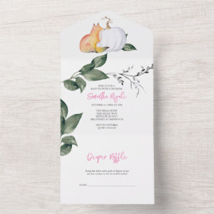 Fall Baby Shower All In One Tropical Watercolor Invitation