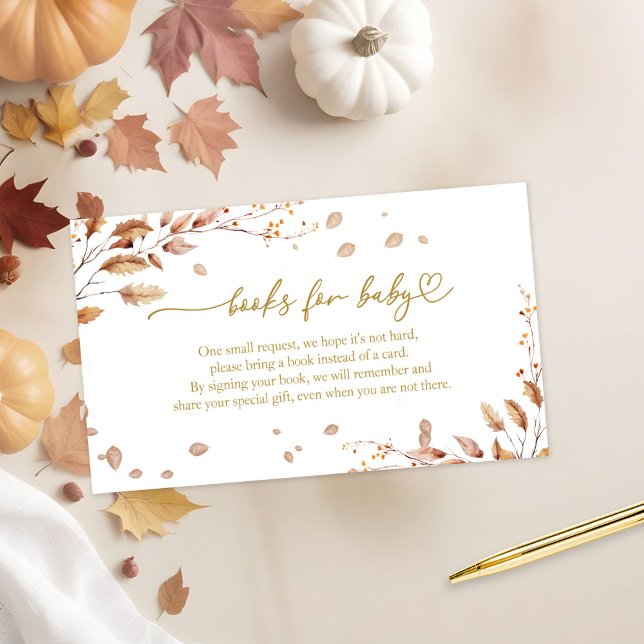 Fall Baby Shower Books For Baby Enclosure Card (Creator Uploaded)