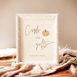 Fall Baby Shower Cards and Gifts Sign, Pumpkin Poster<br><div class="desc">This Gender Neutral Baby Shower Cards and Gifts Sign features a hand painted pumpkin to display at your shower or special event. Easily edit most wording to match your event! Text and colours are fully editable —> click the "Edit Using Design Tool" button to edit!</div>