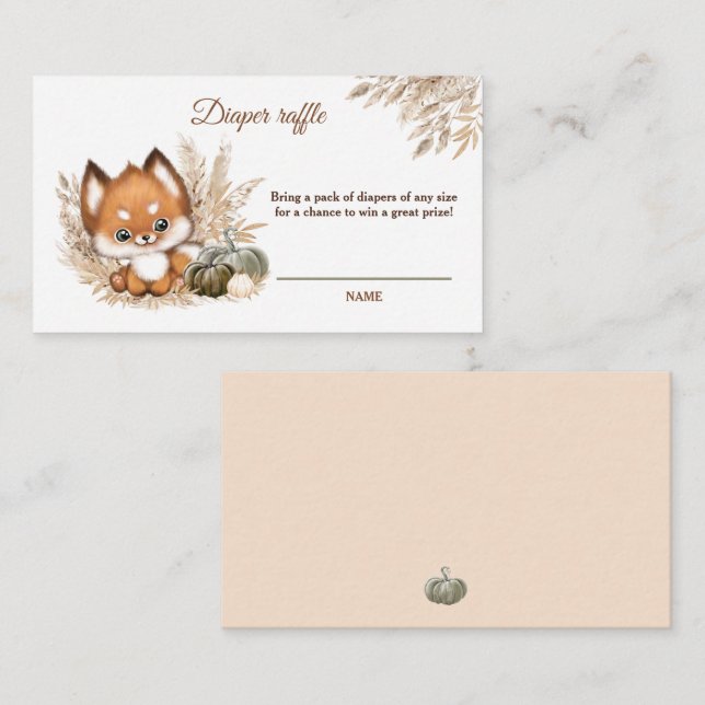 Fall Baby Shower Diaper Raffle Card (Front/Back)