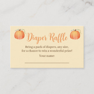 Fall Baby Shower Diaper Raffle Cards