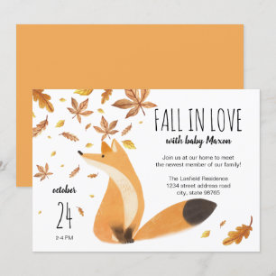 Fall Baby Shower // Fall in love with Baby // Fox Invitation