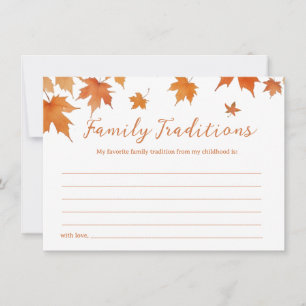 Fall Baby Shower Family Traditions Game Card