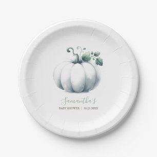 Fall Baby Shower Gender Neutral Pumpkin Paper Plate