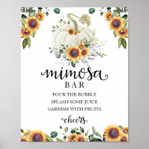 Fall Baby Shower Greenery Mimosa Bar Sign