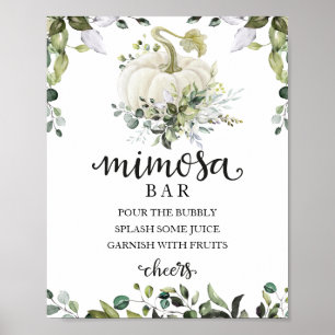 Fall Baby Shower Greenery Mimosa Bar Sign