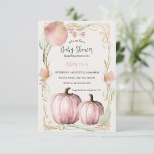 Fall Baby shower invitation, whimsical pumpkin Invitation