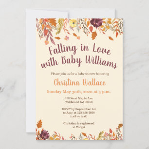 Fall Baby Shower Invitations Falling in Love