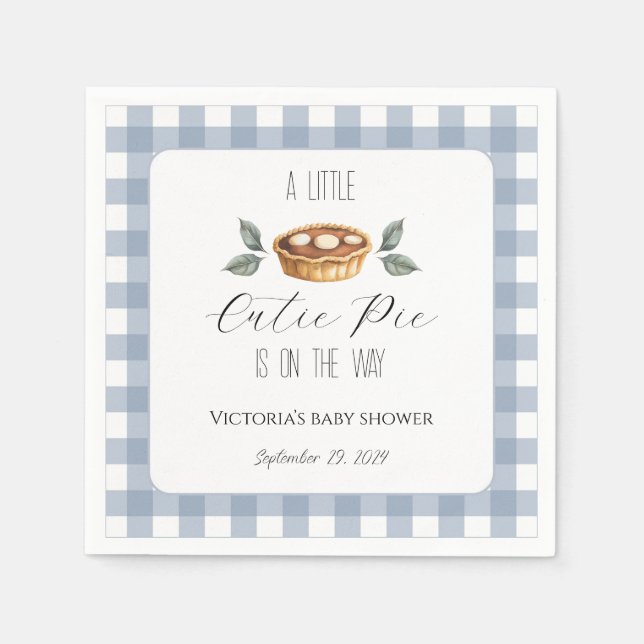 Fall Baby Shower Napkins, Little Cutie Pie Napkins (Front)