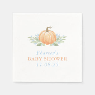 Fall Baby Shower Napkins   Pumpkin