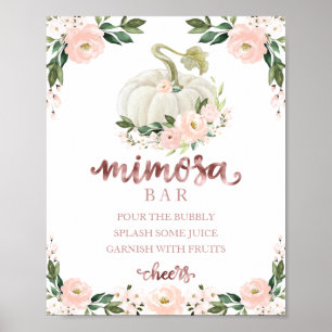 Fall Baby Shower Pink Gold Mimosa Bar Sign