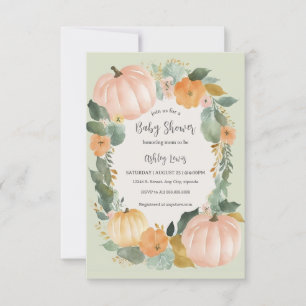 Fall Baby shower pumpkin invitation