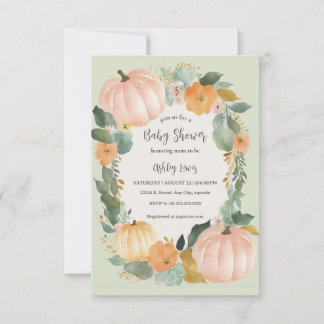 Fall Baby shower pumpkin invitation