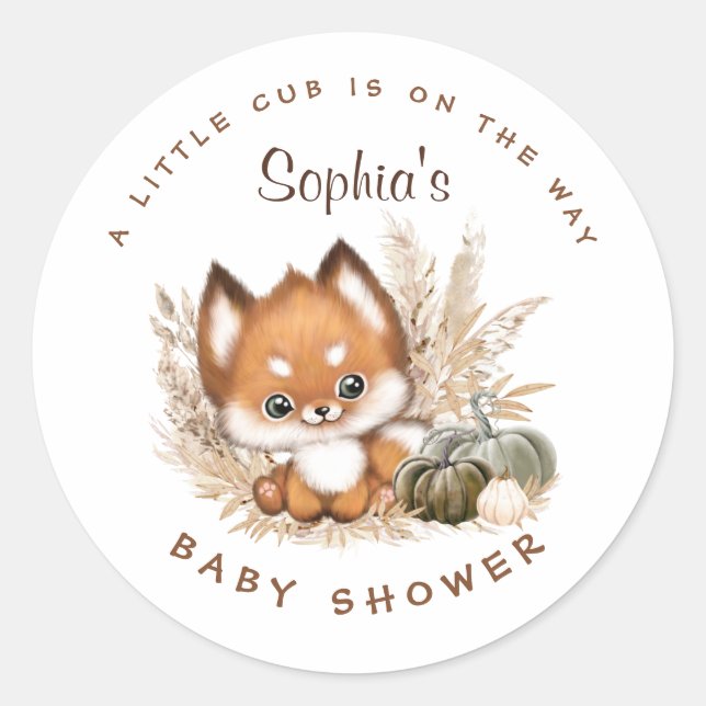 Fall Baby Shower Stickers (Front)