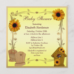 Fall Baby Shower Sunflowers, Crib & Crow Invitation