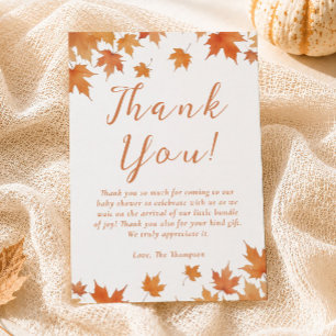 Fall Baby Shower Thank You Card